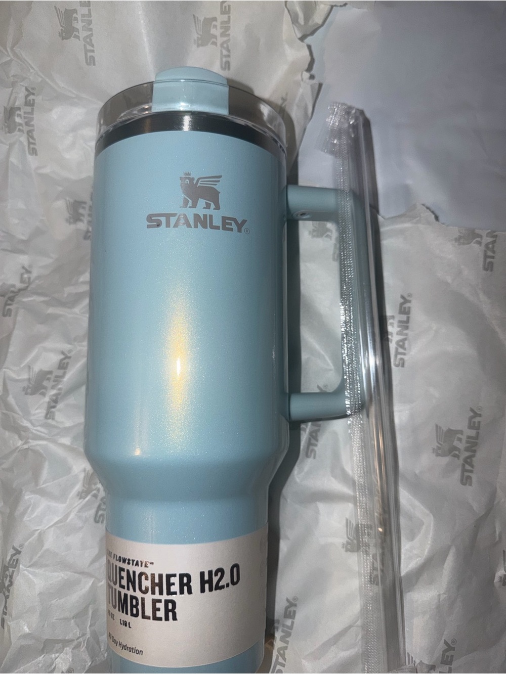 Stanley Light Blue Insulated Travel Tumbler with Handle